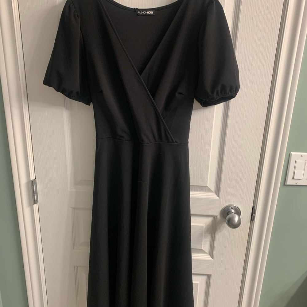 Black Puff Sleeve Dress